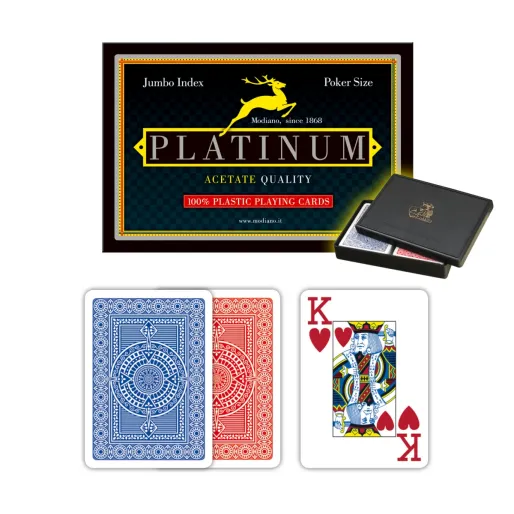 Modiano Poker Acetate Platinum - 2 Jumbo Index - Profesjonalne karty plastikowe