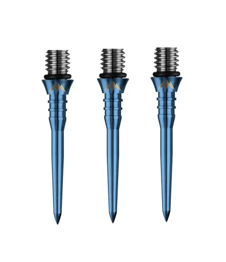 Mission Metalowe końcówki - Titan Pro - Rowkowane - Niebieskie - 26 mm