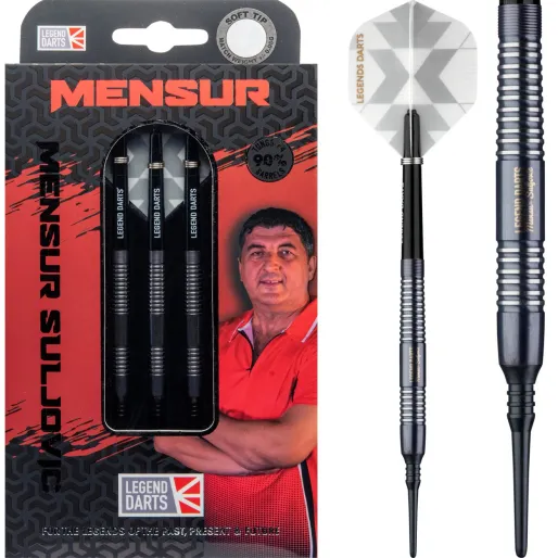 Legend Darts Rzutki The Gentle - Mensur Suljovic - Black - 18g
