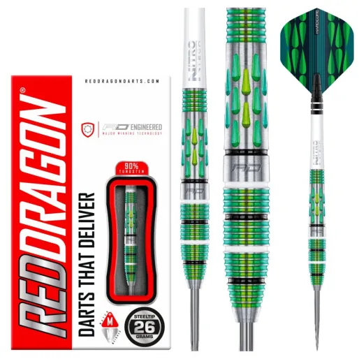 Red Dragon Rzutki Steel Artura Screamin' Darts - zielone - 26 g