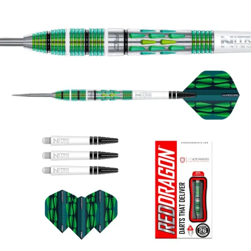 Red Dragon Rzutki Steel Artura Screamin' Darts - zielone - 26 g
