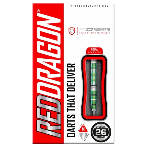 Red Dragon Rzutki Steel Artura Screamin' Darts - zielone - 26 g
