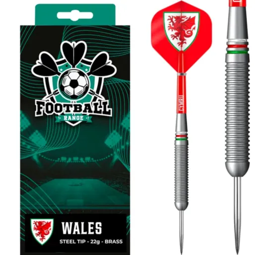 Mission Steel Football Darts - Wales FA - Oficjalna licencja - Welsh Cymru - 22g