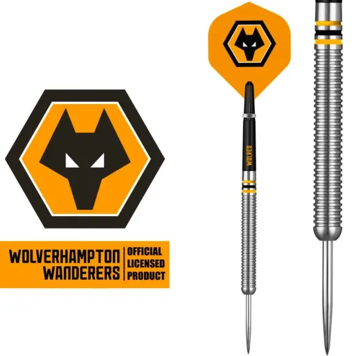 Mission Steel Football Darts - Wolverhampton Wanderers FC - Oficjalna licencja - Wolves - 24 g