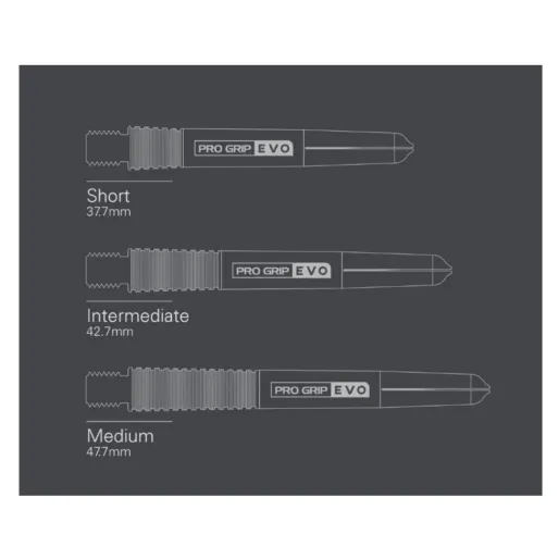 Target - darts Uchwyty Pro Grip EVO - średni - srebrny
