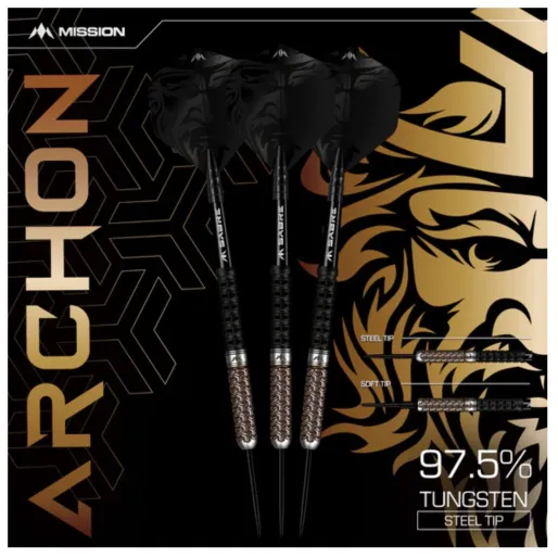 Mission Stalowe lotki Archon - czarno-brązowe - 26 g