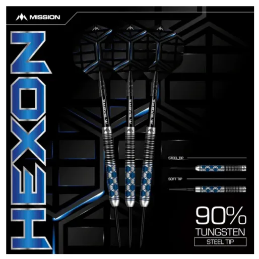 Mission Stalowe rzutki Hexon - niebieskie - 21 g