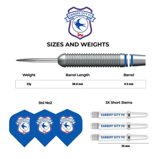 Mission Steel Football Darts - FC Cardiff City - Oficjalna licencja - 22 g