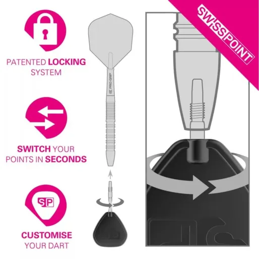 Target - darts Metalowe końcówki - Swiss Point - Storm Nano - Silver - 30 mm