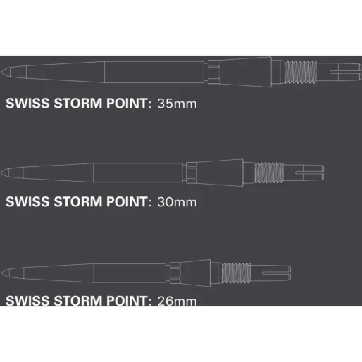 Target - darts Metalowe końcówki - Swiss Points - Storm - Black - 30 mm