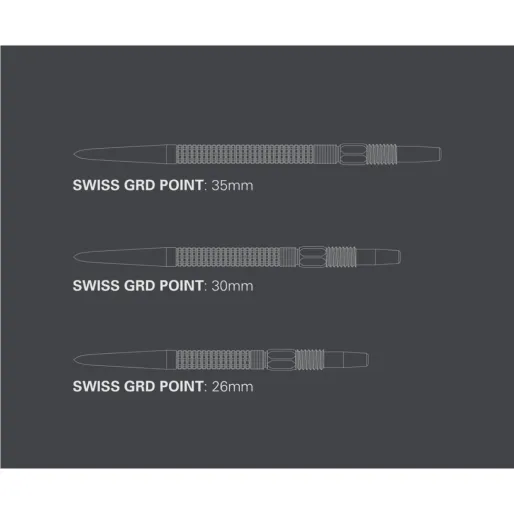 Target - darts Metalowe końcówki - Swiss Points - GRD - Czarne - 30 mm
