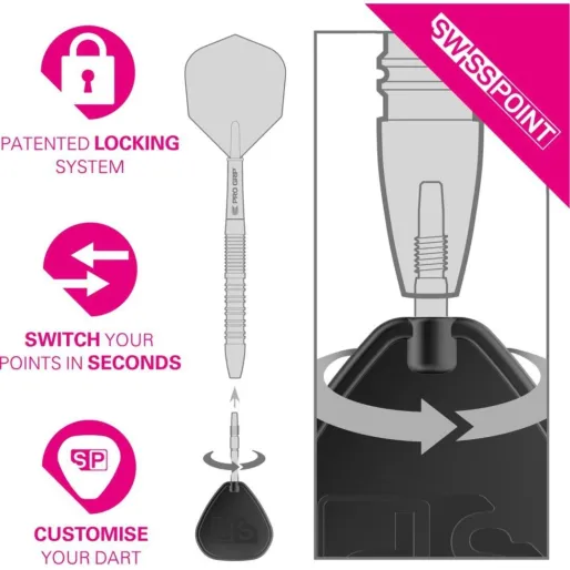 Target - darts Metalowe końcówki - Swiss Point - Storm Diamond - Silver - 26 mm