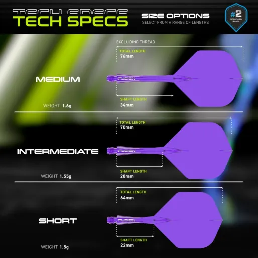 Winmau Fusion - No2 - fioletowy - krótki
