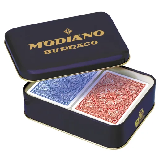 Modiano Burraco Extra Tin - profesjonalne karty plastikowe