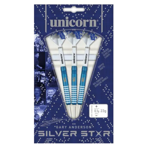 Unicorn Rzutki Steel Silver Star Blue - Gary Anderson - 27g