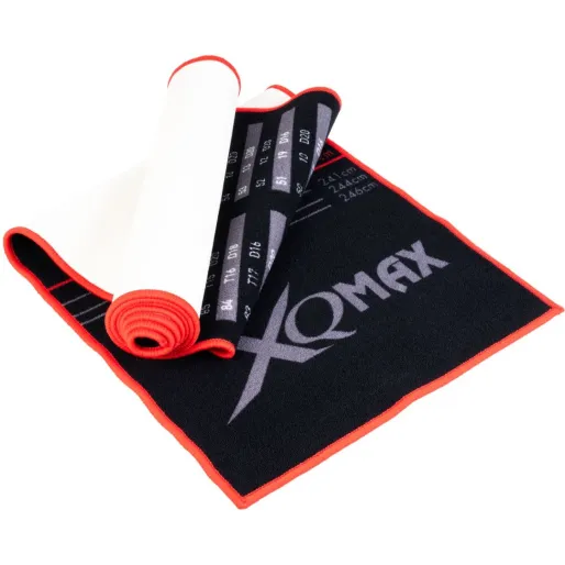 XQMax Darts Dart Mat Finishes - Dywan do tarczy - czarno-czerwony - 80 x 285 cm