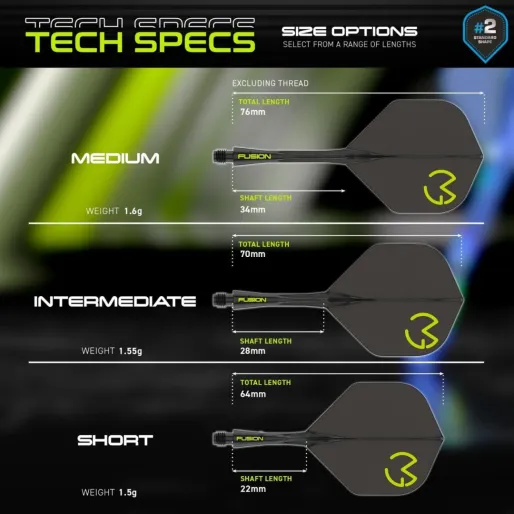 Winmau Squadrons Fusion MvG - No2 - czarno-zielone - krótkie