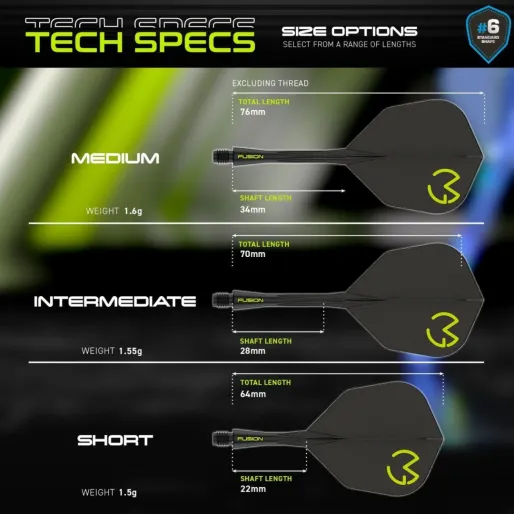 Winmau Squadrons Fusion MvG - No6 - czarno-zielone - krótkie