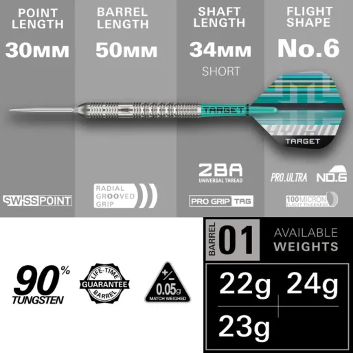 Target - darts Steel Hydro 01 - Swiss Point - 24 g