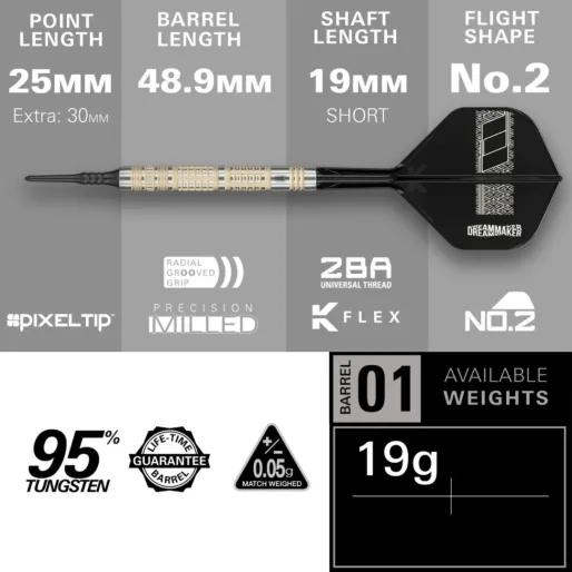 Target - darts Rzutki Dimitri van den Bergh - 95K - 18g