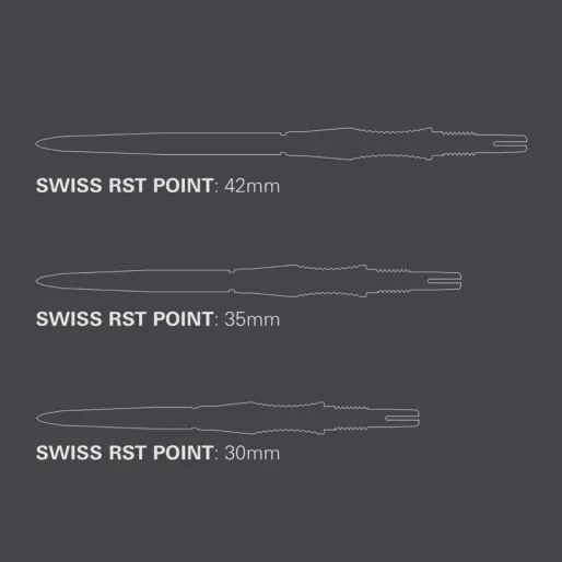Target - darts Metalowe wskazówki - Swiss Points - Signature RST - Silver - 42 mm