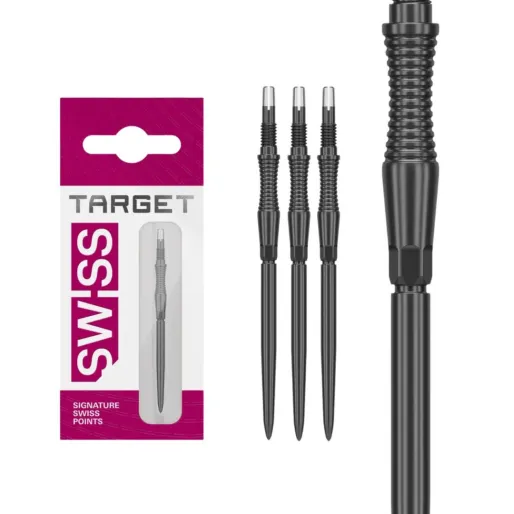 Target - darts Metalowe wskazówki - Swiss Points - Signature RST - Czarny - 42 mm