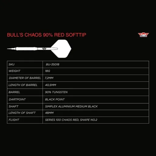 Bull's NL Rzutki Chaos - czerwone - 18 g