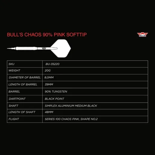 Bull's NL Rzutki Chaos - różowe - 20g