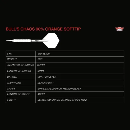 Bull's NL Rzutki Chaos - pomarańczowe - 20g