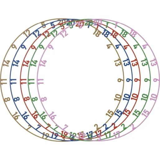 Bull's NL Zestaw kolorowych pierścieni z numerami - Zestaw kolorowych pierścieni z numerami do sizalowych tarcz strzelniczych