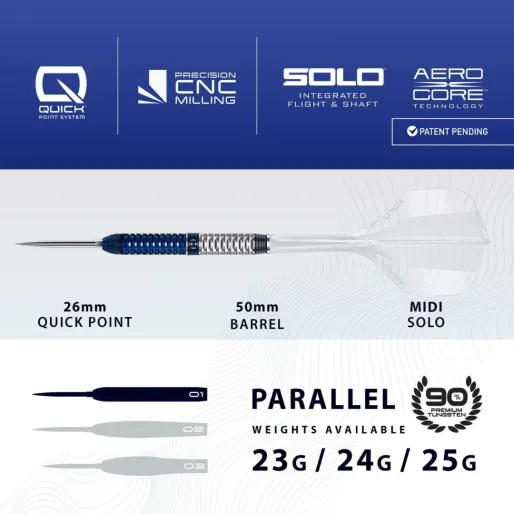 Harrows Rzutki Steel Geo 01 - Parallel - Quick Point - 23g