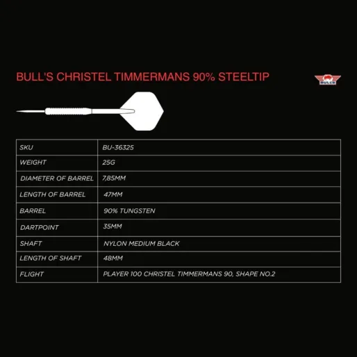 Bull's NL Rzutki stalowe Christel Timmermans - 90% - 25g