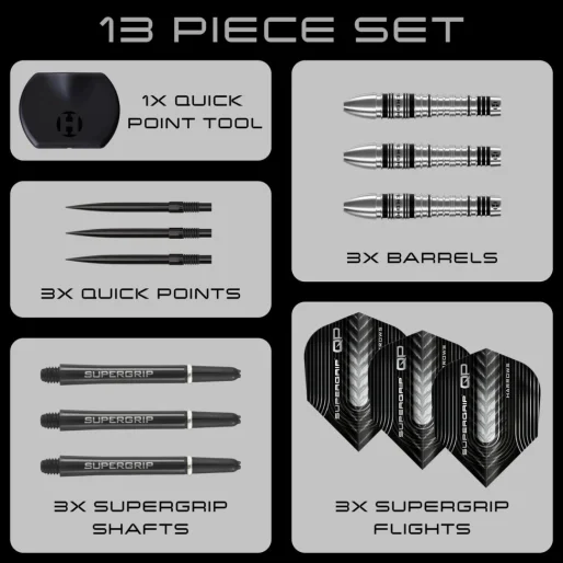 Harrows Steel Supergrip - Bomb - Quick Point - 25g