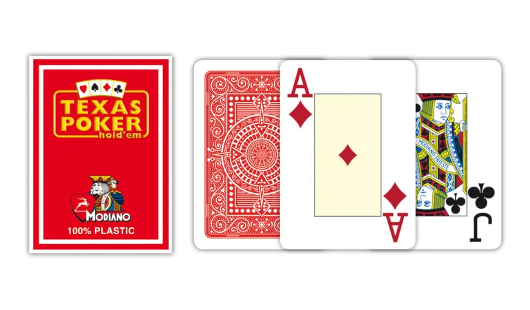 Modiano Rozmiar Texas Poker - 2 Jumbo Index - Profesjonalne karty plastikowe - Czarne