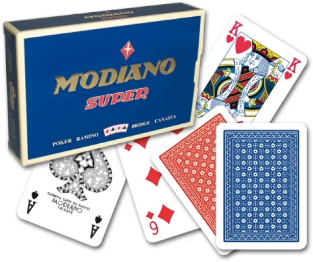 Modiano Poker Ramino Super Fiori - 4 karty Jumbo Index - profesjonalne karty plastikowe