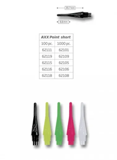 Bull's AXX Point - wersja krótka - 30 sztuk - czarny