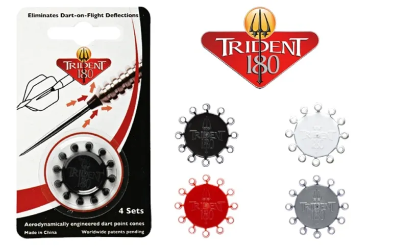 Winmau Metalowe pierścienie na końcówki Trident 180 - 4 zestawy - srebrne