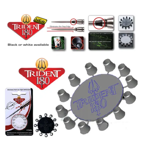 Winmau Metalowe pierścienie na końcówki Trident 180 - 4 zestawy - srebrne