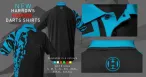 Harrows Shirt Rapide - Black & Aqua Blue - S