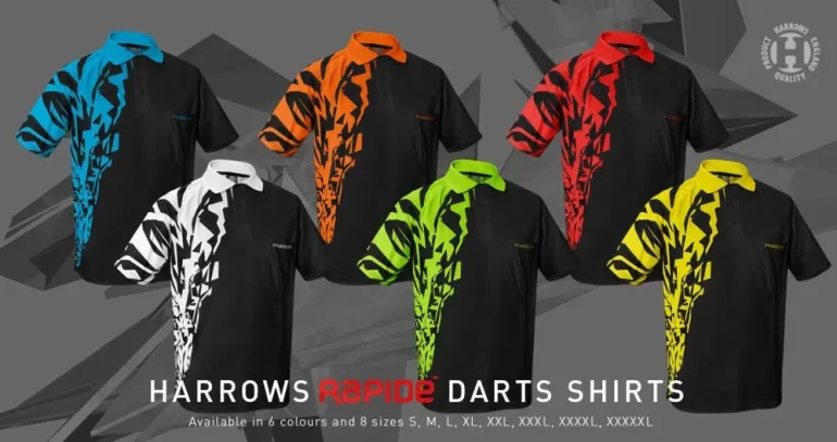 Harrows Shirt Rapide - Black & Aqua Blue - S