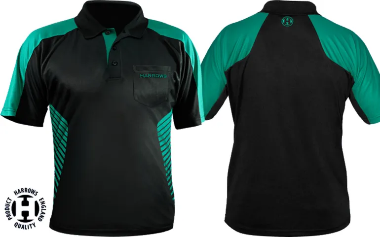 Harrows Shirt Vivid - Black & Jade - S